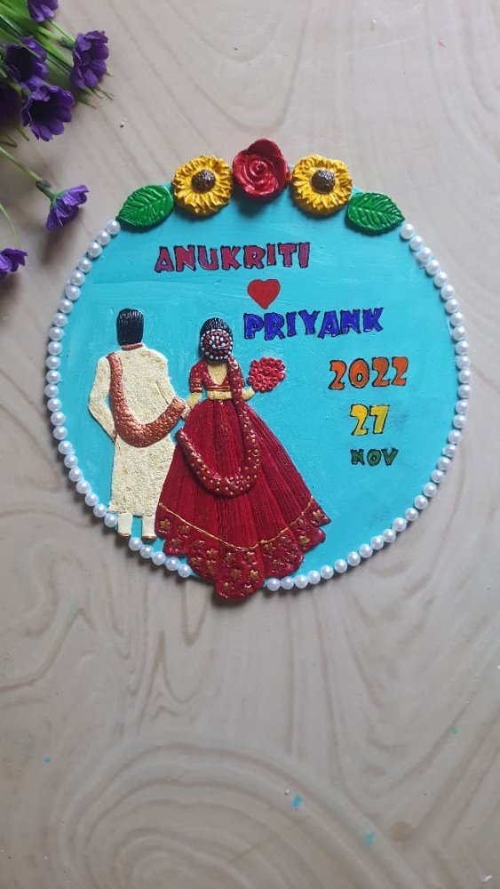 Personalized Couple Anniversary Calendar Plaque — view 2
