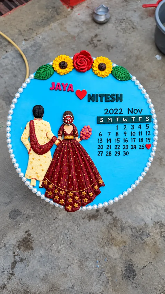 Personalized Couple Anniversary Calendar Plaque